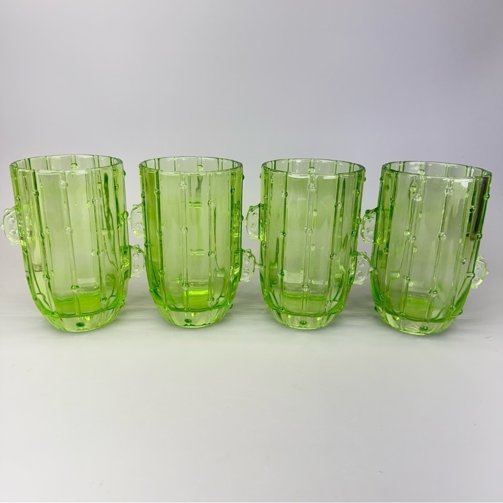 John Lewis Green Glass Cactus Tumblers Glasses